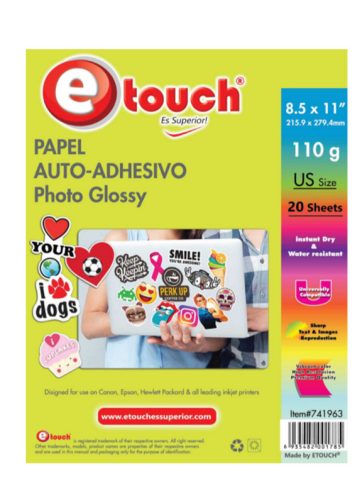 PAPEL FOTOGRAFICO AUTOADHESIVO 110GR