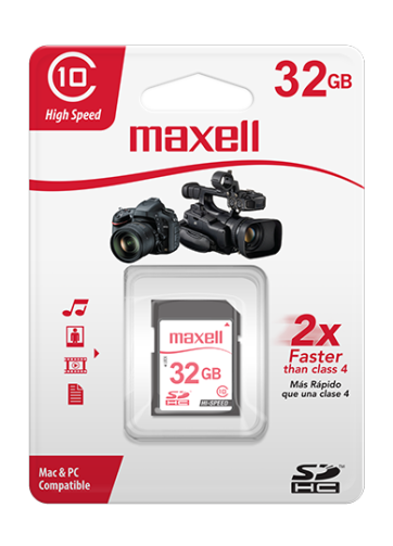 MEMORIA SD 32GB ALTA VELOCIDAD MAXELL SDHC CLASE 10